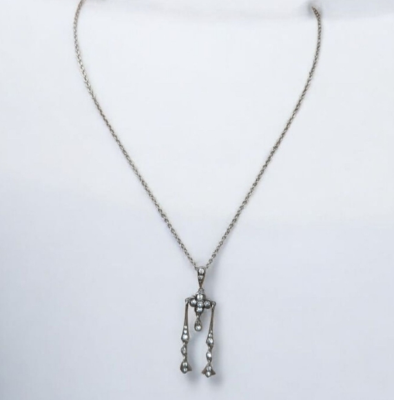 Vintage Art Deco Sterling Negligee Necklace - Picture 2 of 10